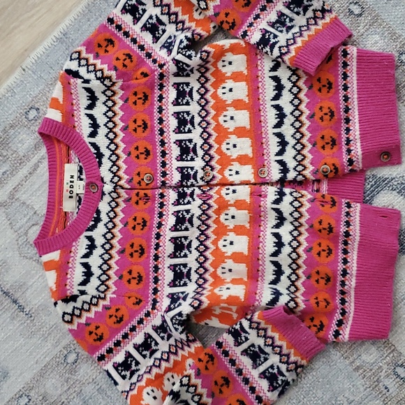 Mini Boden Girls Halloween Fair Isle Button Front Sweater Cardigan Sz6-7 - Picture 2 of 8
